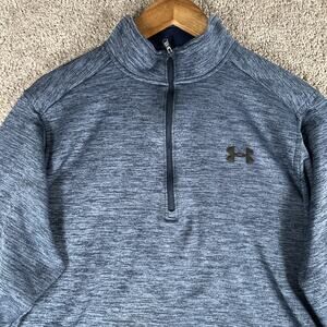 Under Armour Sweatshirt Men L Blue Cold Gear 1/2 Zip Armour Fleece 1320745